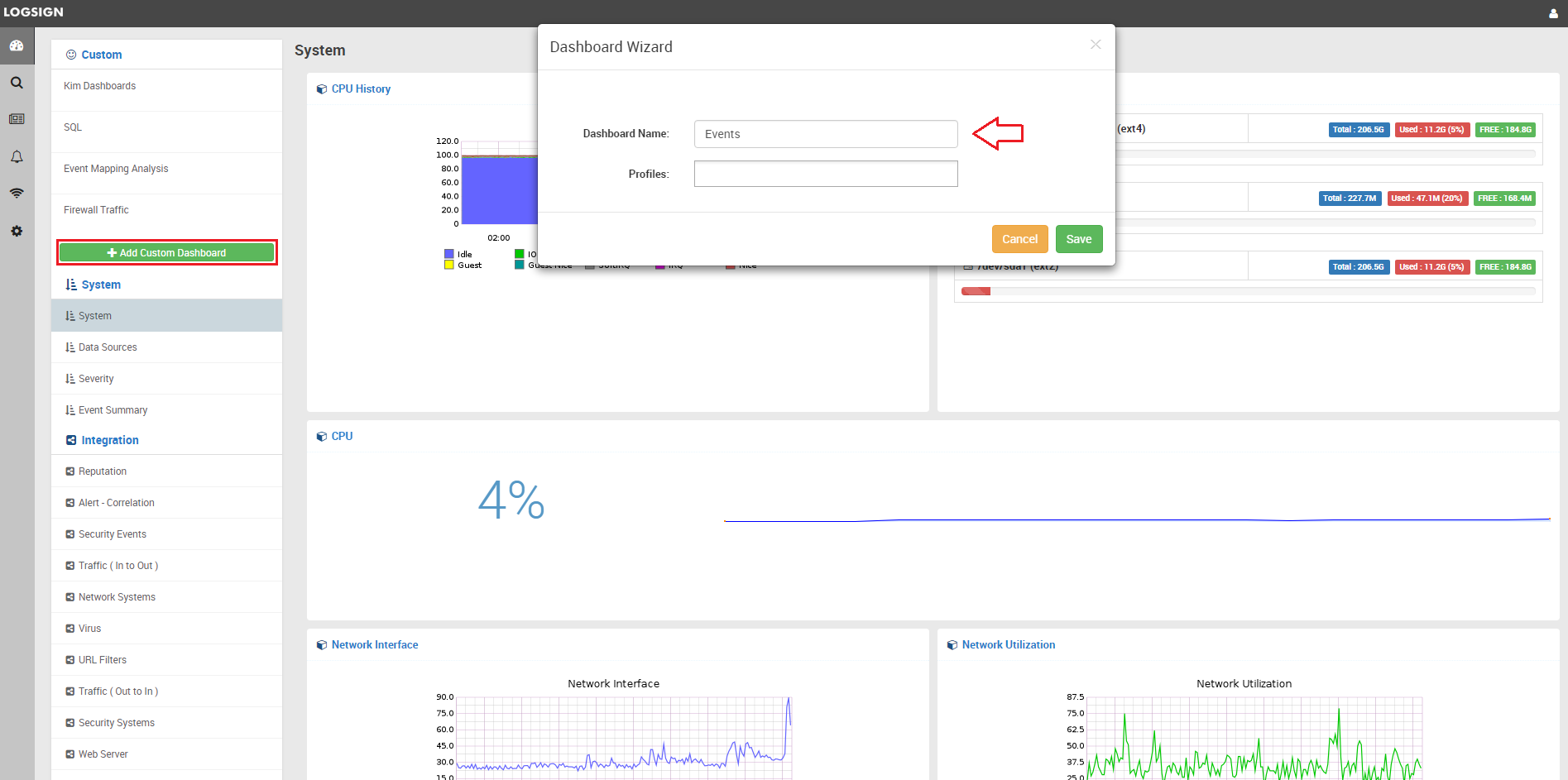 Creating a Dynamic Dashboard – Logsign Support Center